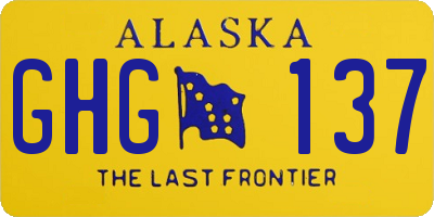 AK license plate GHG137