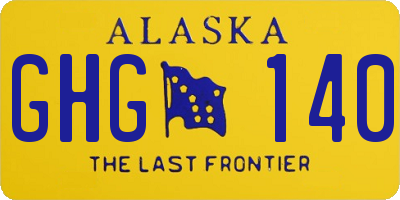 AK license plate GHG140