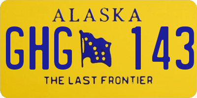 AK license plate GHG143