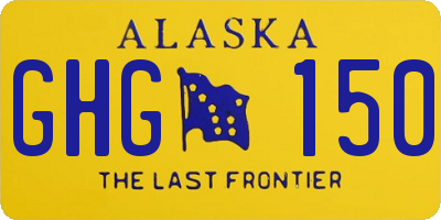 AK license plate GHG150