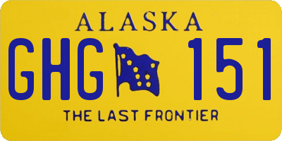 AK license plate GHG151