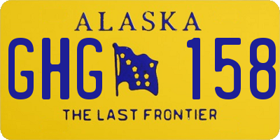 AK license plate GHG158