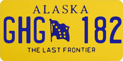 AK license plate GHG182