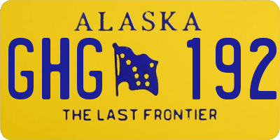 AK license plate GHG192