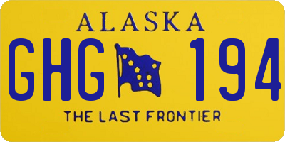 AK license plate GHG194
