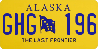 AK license plate GHG196