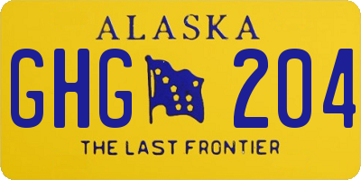 AK license plate GHG204