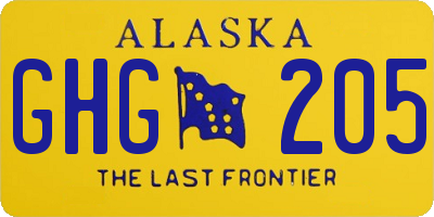 AK license plate GHG205