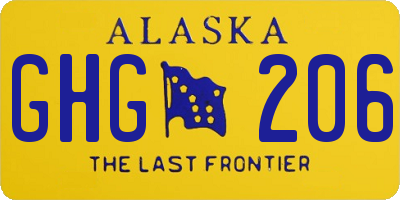 AK license plate GHG206