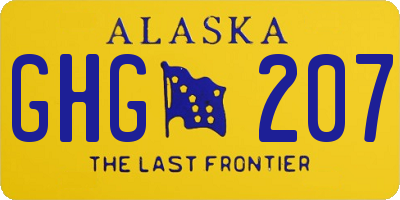 AK license plate GHG207