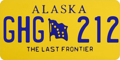 AK license plate GHG212