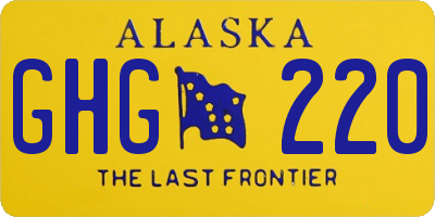 AK license plate GHG220