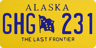 AK license plate GHG231