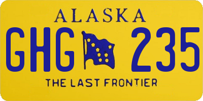 AK license plate GHG235