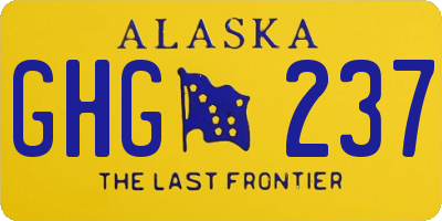 AK license plate GHG237