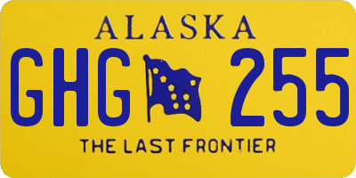 AK license plate GHG255