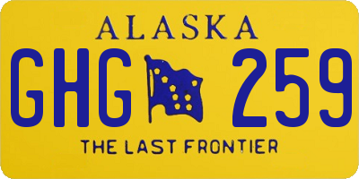 AK license plate GHG259