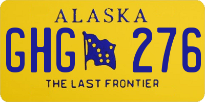 AK license plate GHG276
