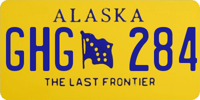 AK license plate GHG284
