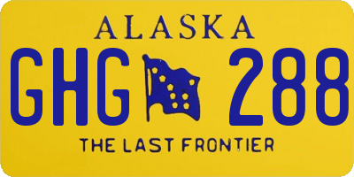 AK license plate GHG288