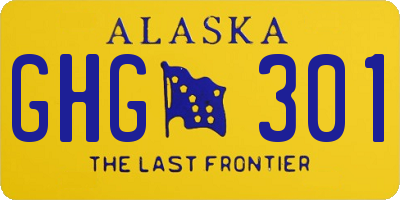 AK license plate GHG301