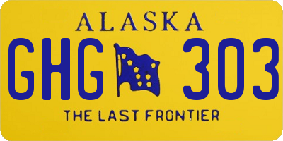 AK license plate GHG303
