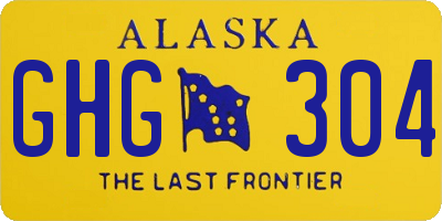 AK license plate GHG304