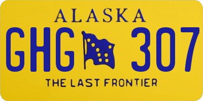 AK license plate GHG307