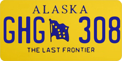 AK license plate GHG308
