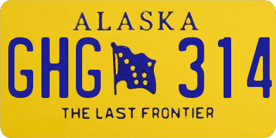 AK license plate GHG314