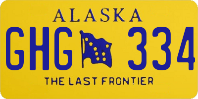 AK license plate GHG334
