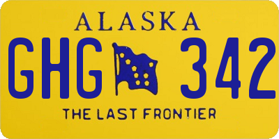 AK license plate GHG342