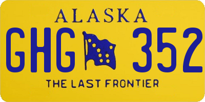 AK license plate GHG352