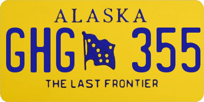 AK license plate GHG355