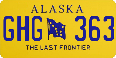 AK license plate GHG363