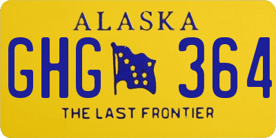 AK license plate GHG364