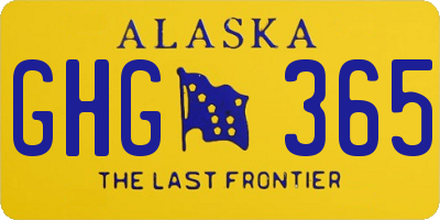 AK license plate GHG365