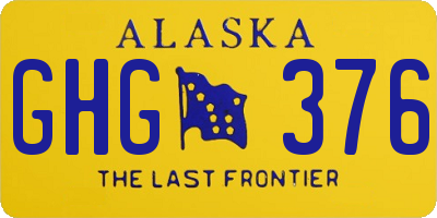 AK license plate GHG376