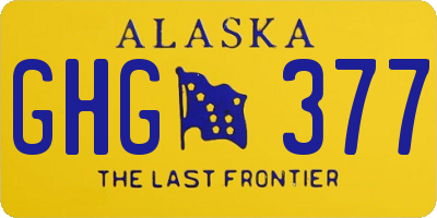 AK license plate GHG377
