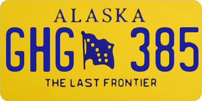 AK license plate GHG385