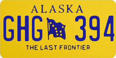 AK license plate GHG394