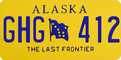 AK license plate GHG412