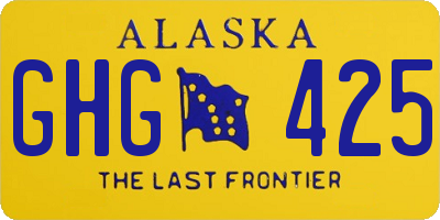 AK license plate GHG425