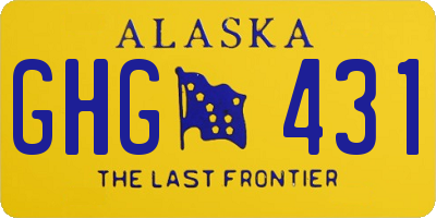 AK license plate GHG431
