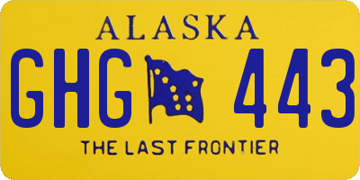 AK license plate GHG443