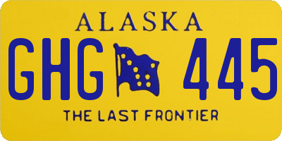 AK license plate GHG445