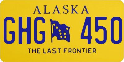 AK license plate GHG450