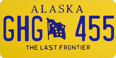 AK license plate GHG455