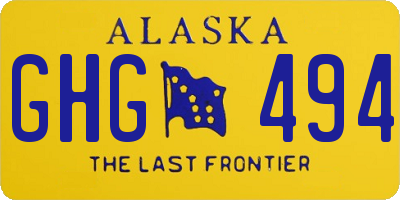AK license plate GHG494