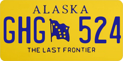AK license plate GHG524